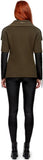 Ceces Double Face Wool Jacket with Leather Sleeves